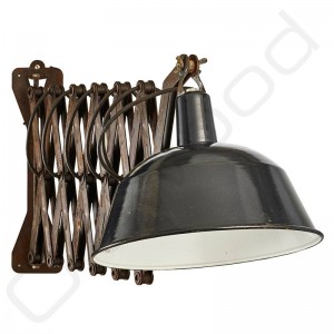 Vintage industriele emaille wandlamp / schaarlamp / scharnierlamp Vintage industriele emaille wandlamp / schaarlamp / scharnierlamp